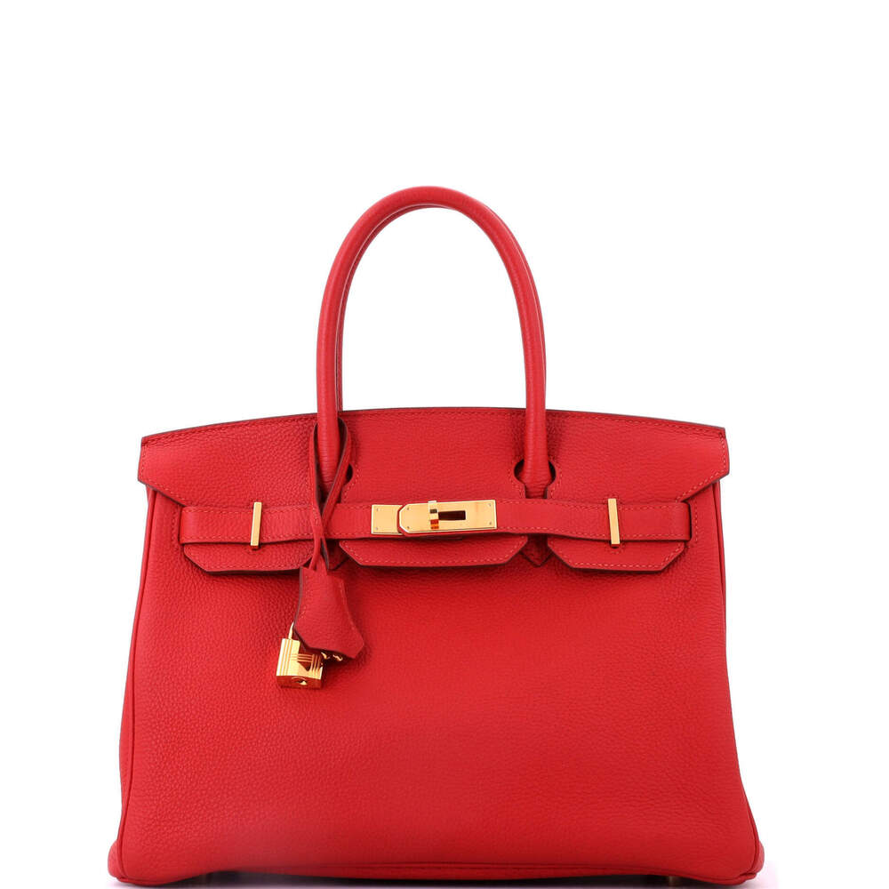 Hermes Birkin 30 Red Togo with Gold Hardware